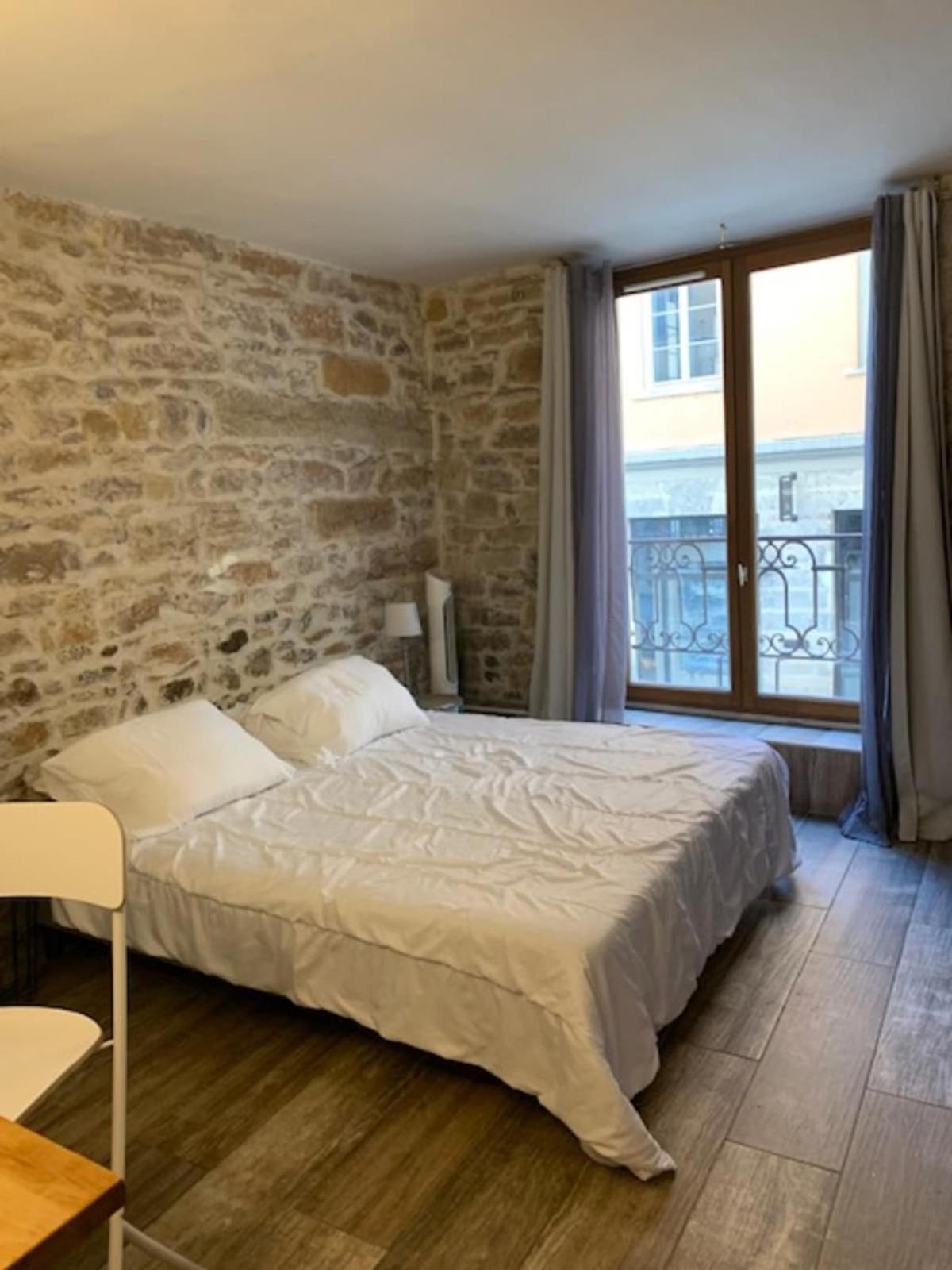 Studio With Exposed Stone Vieux Lyon Bagian luar foto